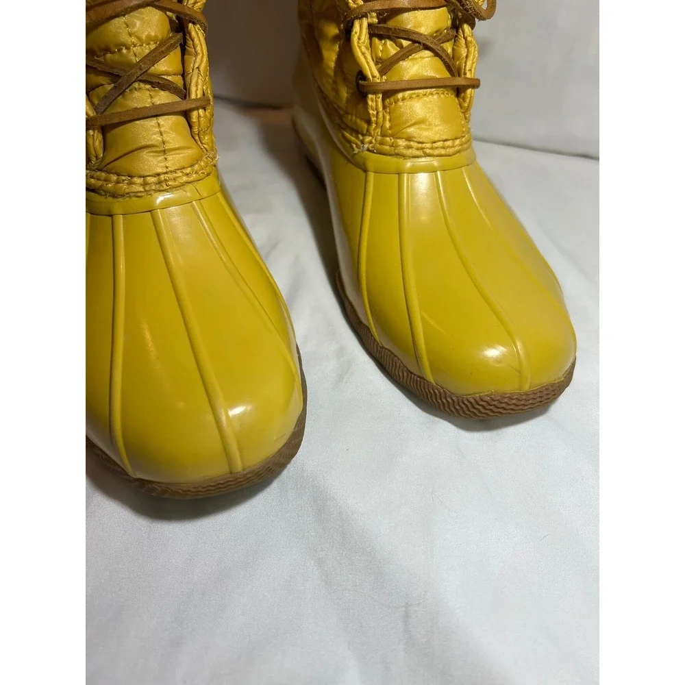Sperry Women's Yellow Quilted‎ Duck Boots Size 7 Waterproof Fleece Lined Winter